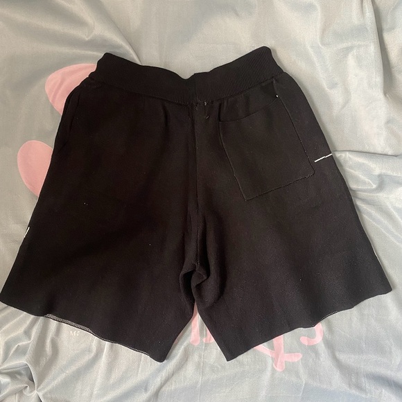 Rhude Mens Drawstring Knit Shorts Black - Picture 2 of 7